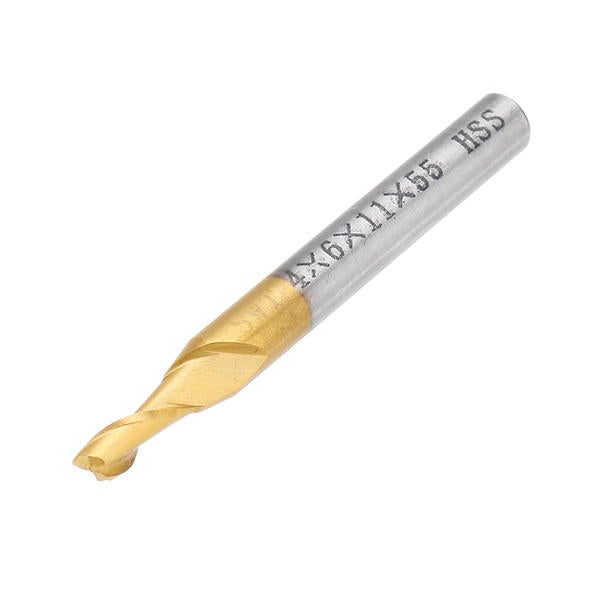 5pcs 2 Flute 2/3/4/5/6mm Milling Cutter HSS Titanium Coated 6mm Shank End Mill CNC Tool