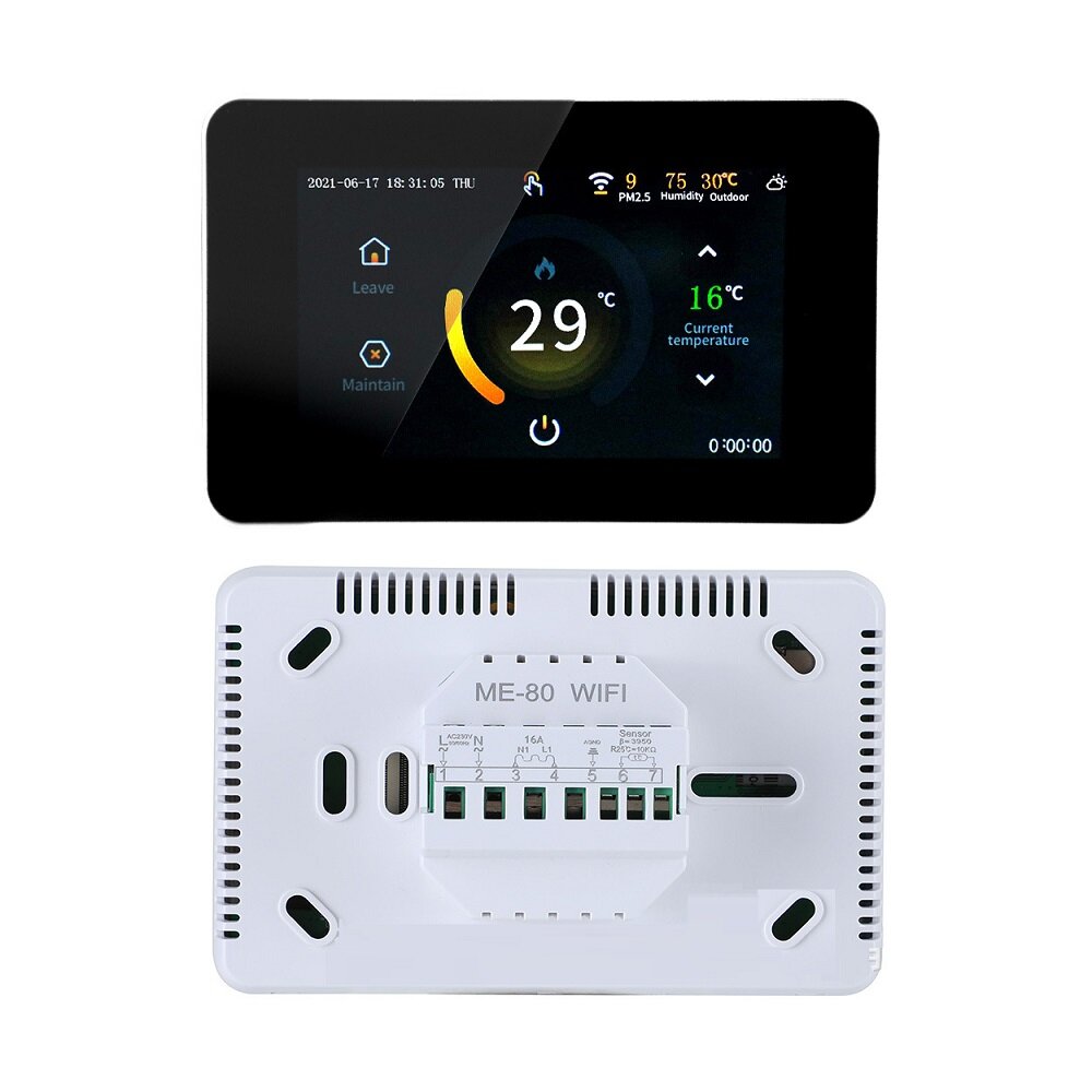 WiFi Smart 4.3" LCD Touch Color Screen Thermostat Heating Temperature Controller Works with Alexa Google Home