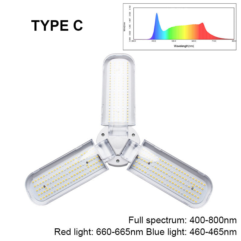 E27 Deformable LED Grow Light Full Spectrum Growing Lamp for Plant Hydroponics