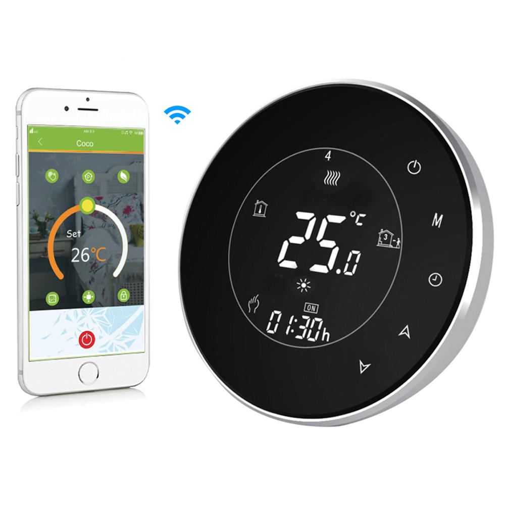 LCD Touch Screen Electric Underfloor Heating Thermostat Backlight WIFI 16A Works With Alexa Google Home