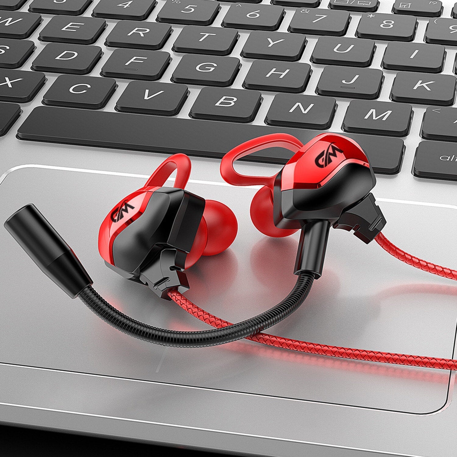 Wired Earphone Stereo Noise Reduction Dynamic In-ear Earbuds 3.5mm Gaming Headset with Mic