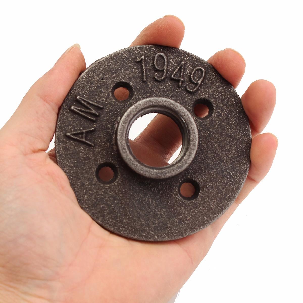 50pcs 3/4 Inch Black Malleable Iron Floor Flange Fitting Pipe NPT Antique Wall Flange Seat