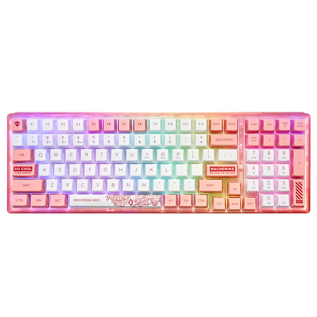 Mechanical Gaming Keyboard Triple-Mode Programmable 100 Keys PBT Keycaps 3/5-Pin Hot Swappable For Type-C Wired Bluetooth 2.4G Wireless
