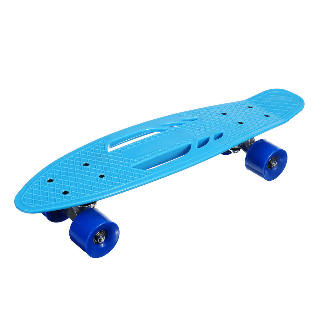 22Inch Unisex Children Adults Skateboards Hollow Design Skate Board Deck Strong Pulley Wheel High Elastic Shock Absorption PU Longboard
