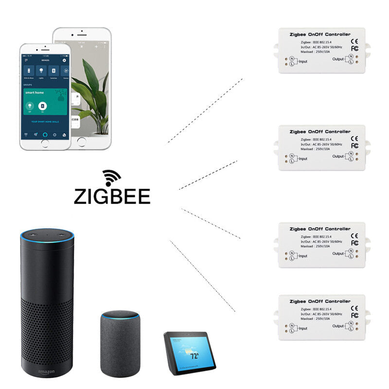 Smart Home WiFi Switch Remote Control Onoff Light Switch for Alexa Echos ZB HA Hub