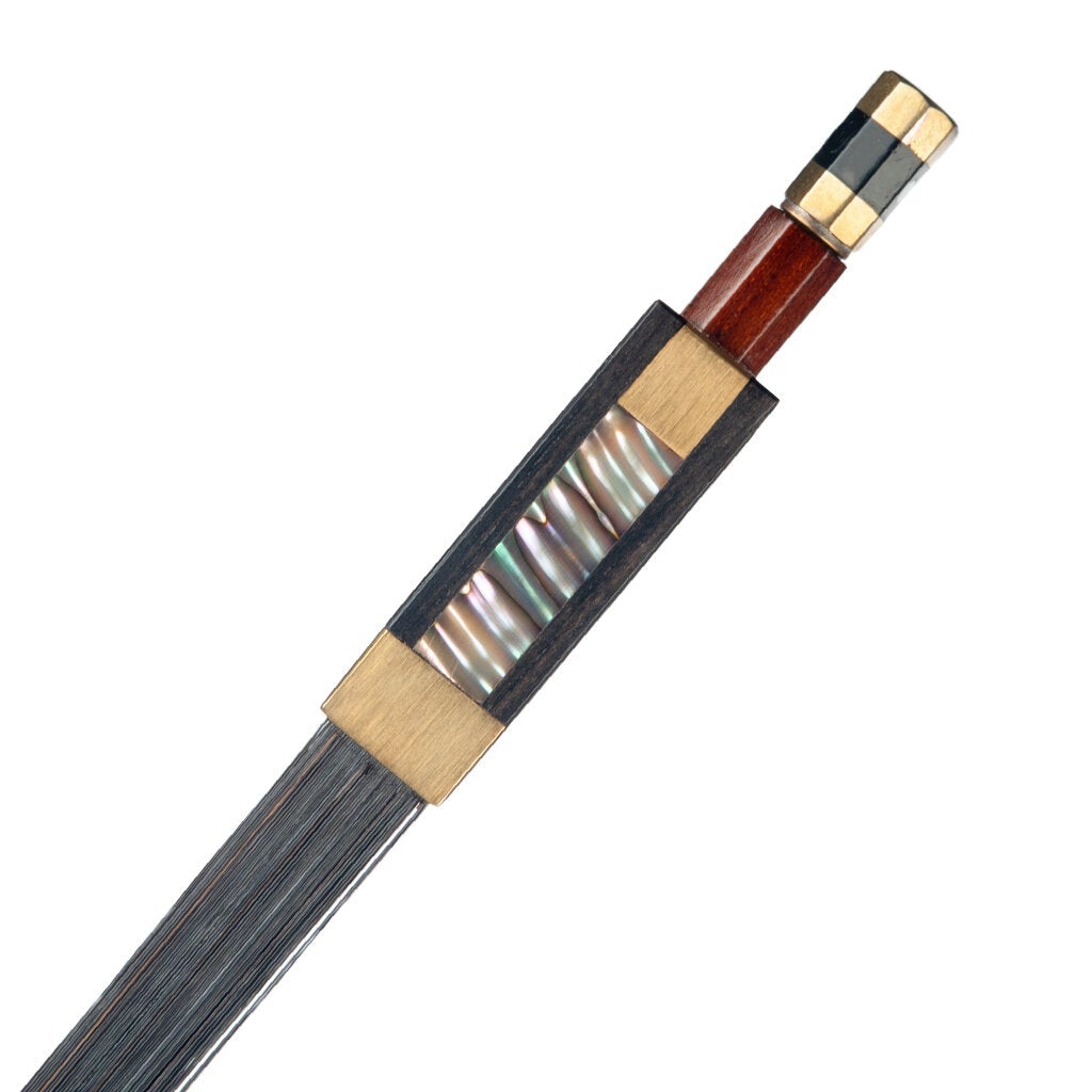 Violin Bow 4/4 Size Brazilwood Stick Lizard Skin Grip Black Mongolia Horsehair W/ Ebony Frog Well Balanced