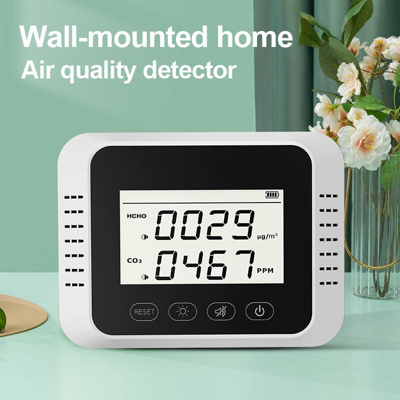Smart Detector LED Dispaly CO2 Measuring Device Air Quality Monitor Carbon Dioxide Alarm Sensor
