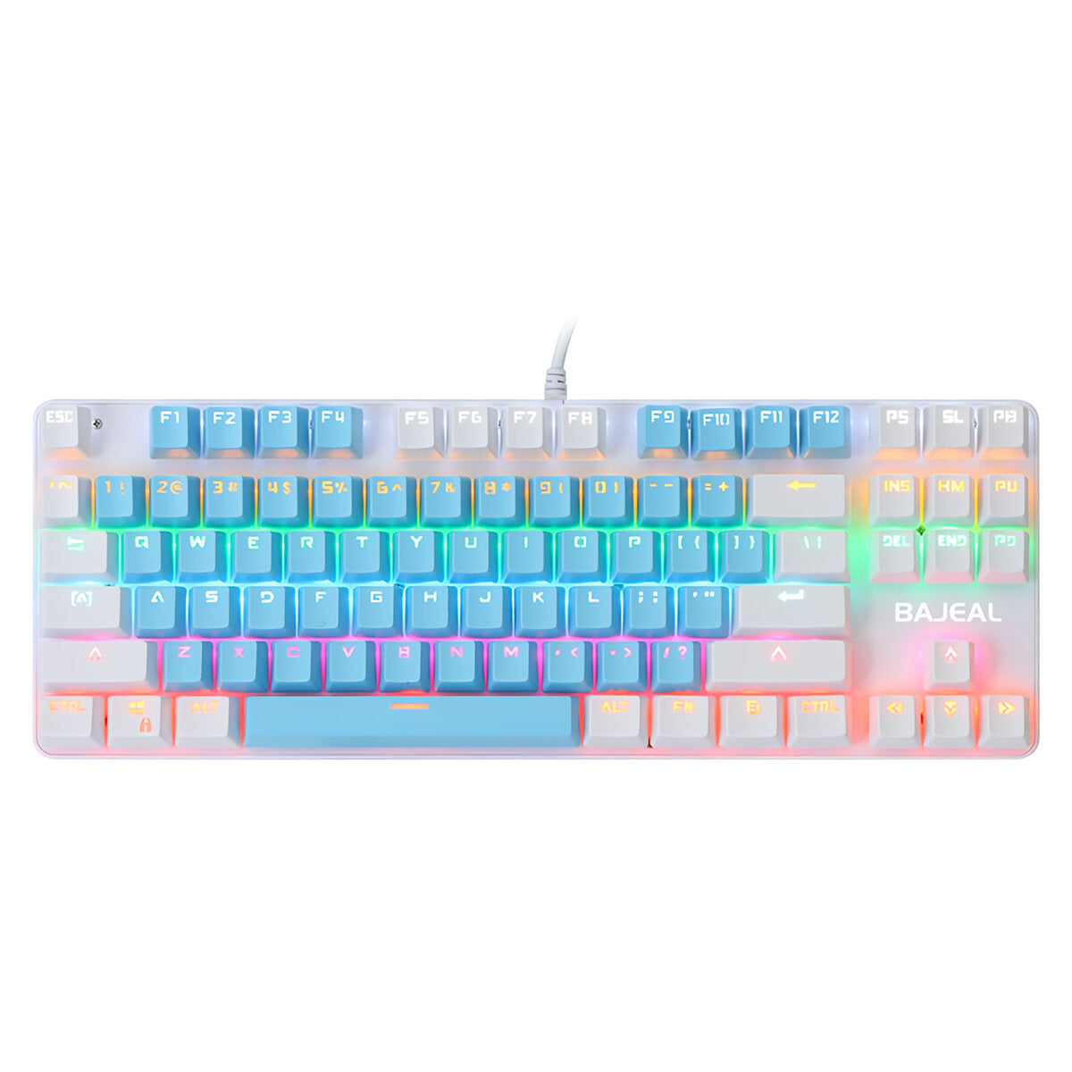 Wired Mechanical Gaming Keyboard 87 Keys Swtich Hot Swappable Dual Color Design With LED Lighting Effect For Gaming Office