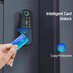 Fingerprint Door Lock Bluetooth Passcode Rfid Card Keyless Waterproof Electronic Lock Work with TT Lock APP