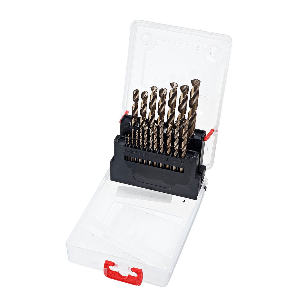 M35 Cobalt Drill Bit Set HSS-Co Jobber Length Twist Drill Bits with Plastic Case