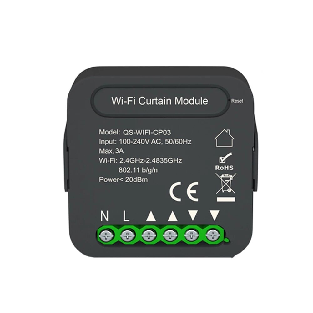 WiFi Smart Curtain Switch QS-WIFI-CP03 Remote for Electric Roller Shutte Blinds Living the 240V 3A