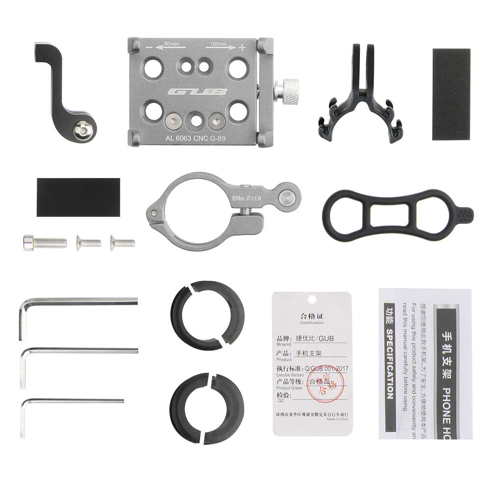 60-100mm Bike Phone Holder Aluminum Alloy 270 Rotation Bicycle Motorcycle Phone Mount Cycling