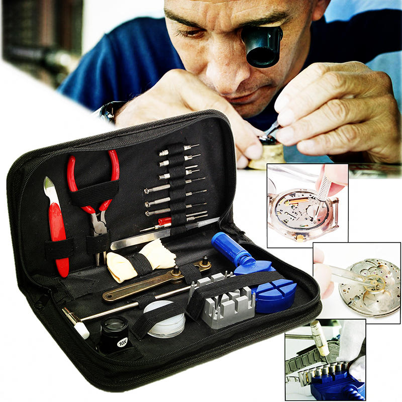 19 Quantity Watch Band Case Remover Opener Holder Wrench Screwdriver Watch Repair Tool Kit