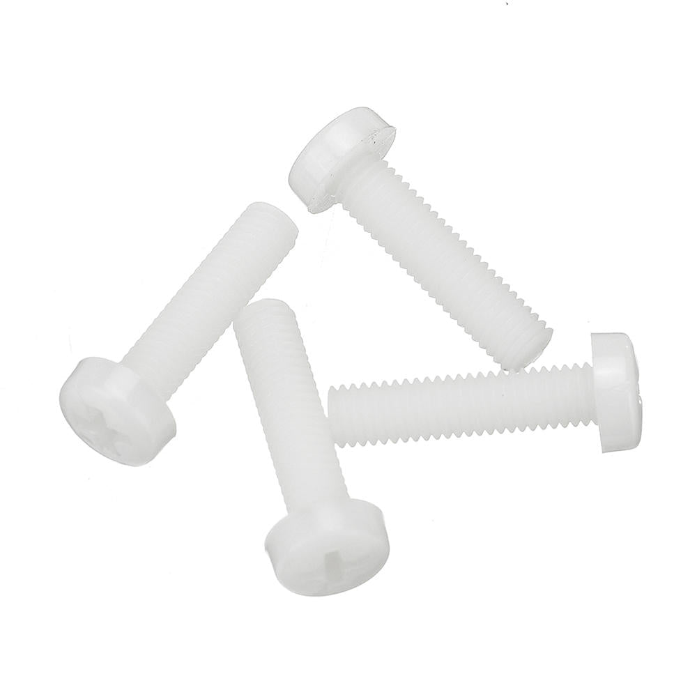 270Pcs White/Black M2-M5 Plastic Nylon Phillips Screw Round Head Hex Nut Assortment Kits