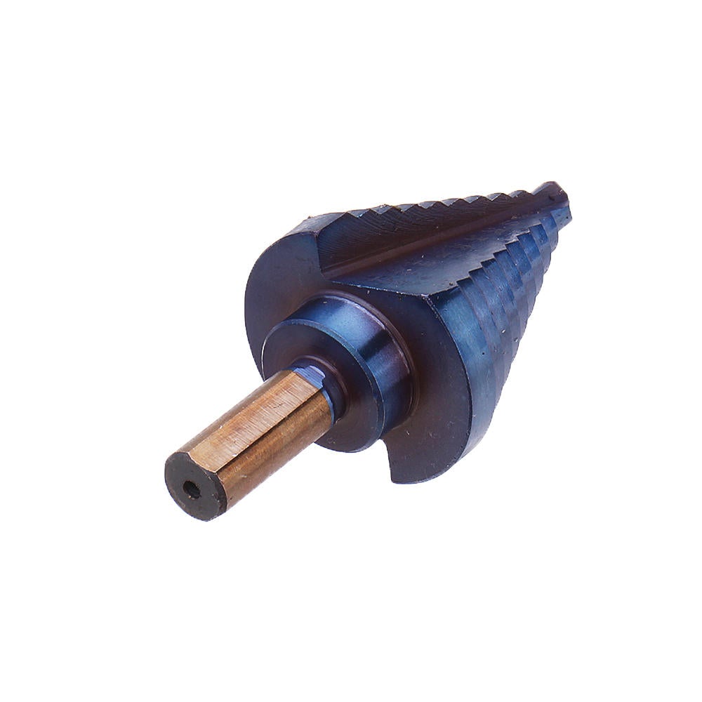 6Pcs HSS Nano Blue Coated Step Drill Bit With Center Punch Set Hole Cutter Drilling Tool