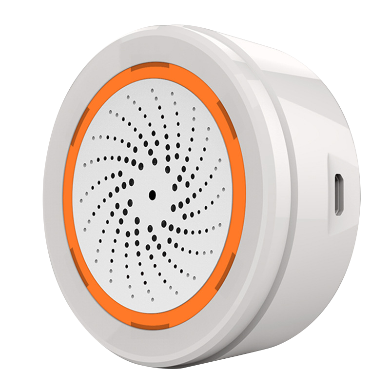 Smart Siren Alarm Temperature Humidity 90dB Sound Light Sensor Battery Built-in Sensor Smart Life 2 In 1