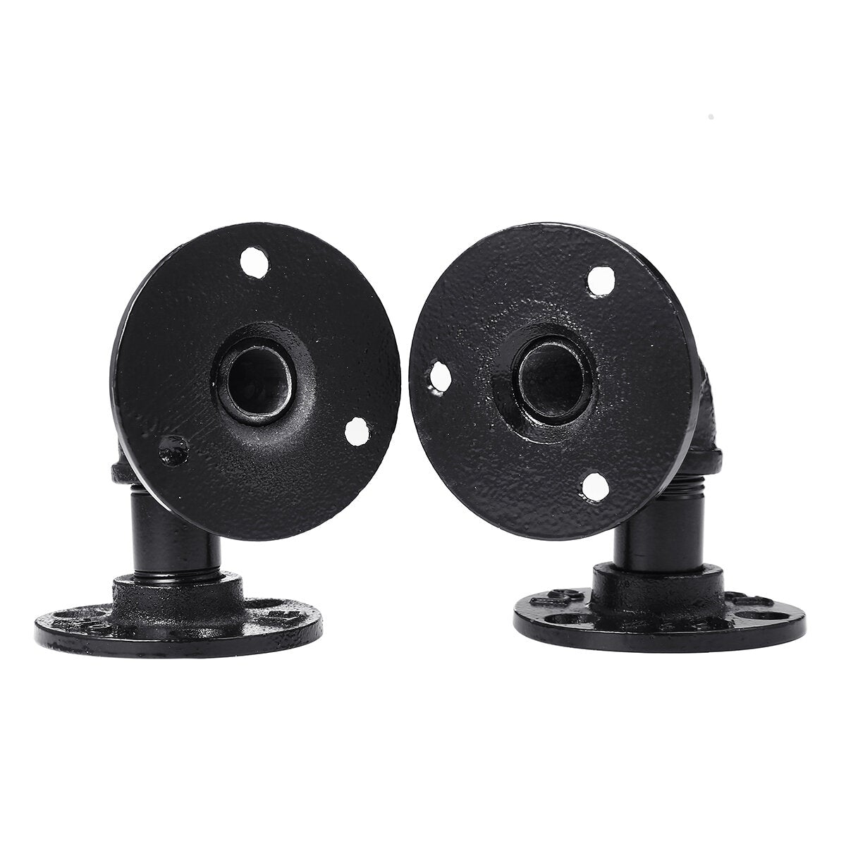 2 Set Flange Industrial Steel Pipe Shelf Bracket Wall Holder Bracket House DIY Decor