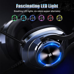 Gamer Headset Over Ear Gaming Headphone 3.5mm Double Jack With Rotate Mic RGB LED Light For PS4 PC Xbox
