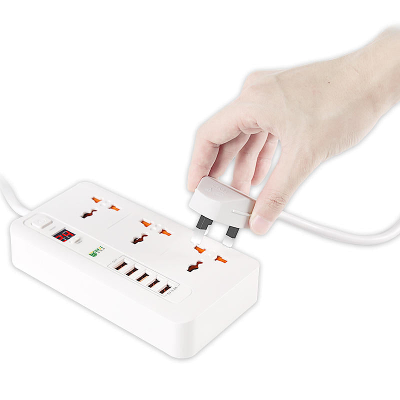 Universal Smart Timer Switch Socket Plug 5 USB Port Charging Power Outlet