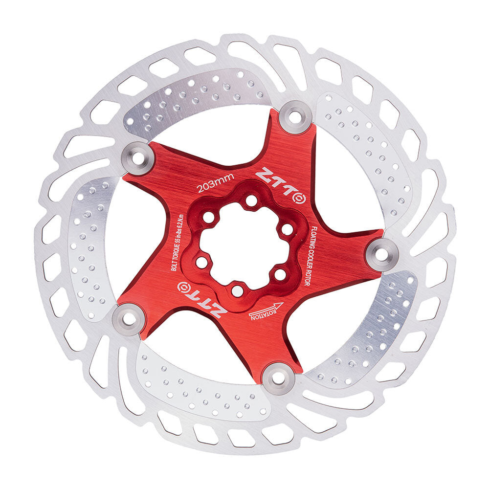 140/160/180/203mm Aluminum Alloy Steel Metal Heat Dissipation Six Spike Disks Bicycle Floating Discs Mountain Bike Floating Discs