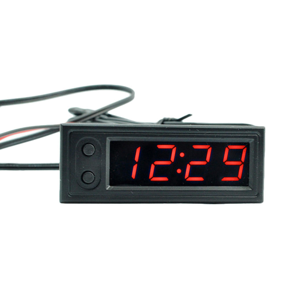 High Precision 3 IN 1 Car Clock Luminous Thermometer Voltmeter Car Temperature Battery Voltage Monitor Panel Meter DC 12V Clock