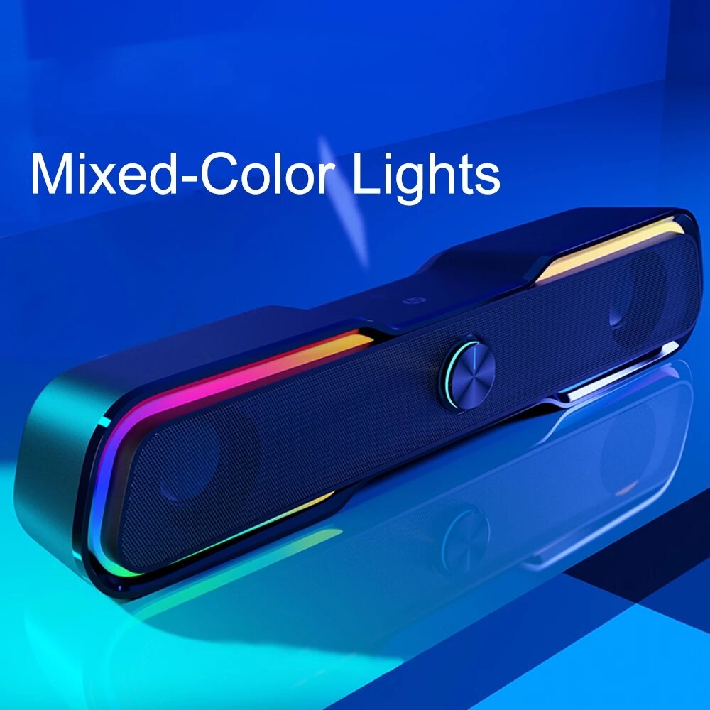 Wired Speaker SoundBar LED Light Stereo Bass Subwoofer Audio AUX Speaker Surround Sound Bar Box for Computer TV PC Laptop