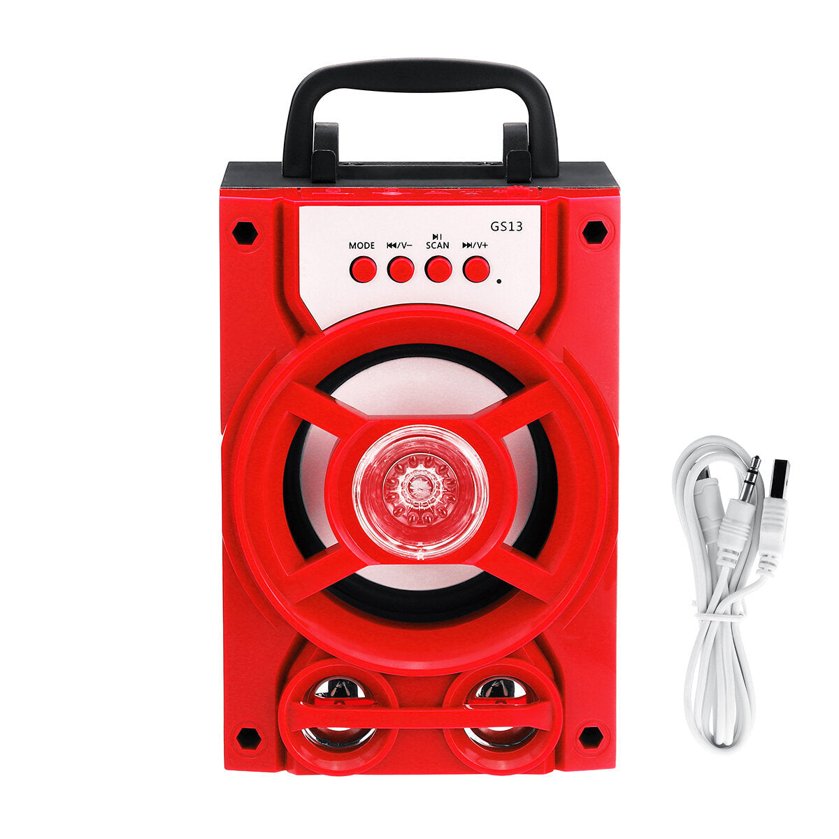 Portable Bluetooth Subwoofer Speaker TF Card U Disk Music Player FM Radio Microphone for Meeting Dance Party Lecture