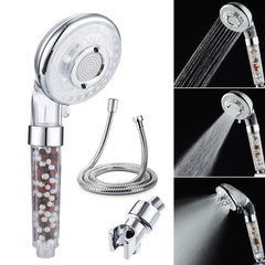Shower Head Filtration Hand 3 Mode With Limescale Filter And Ion A Pack Of Mineral Ball Substitutes