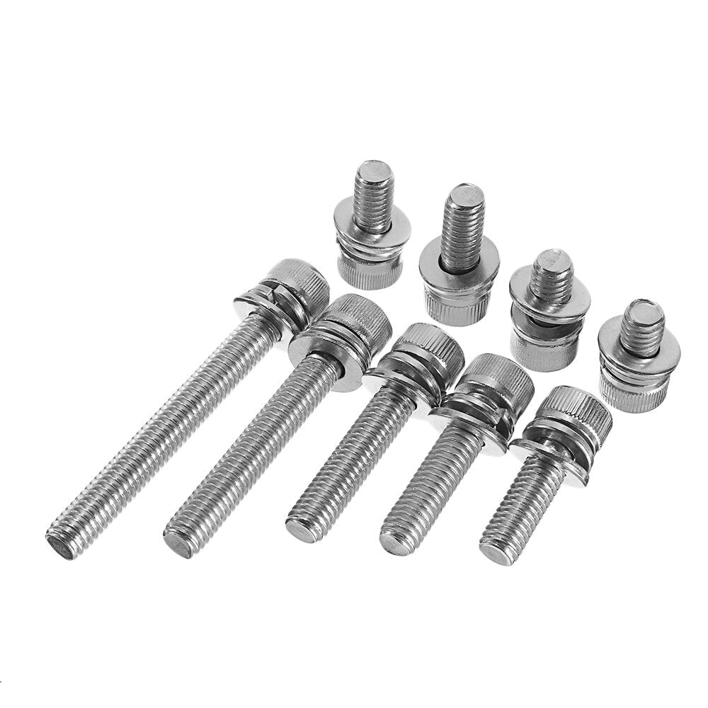 50Pcs M6 Hex Socket Knurled Cap Head Screw 304 Stainless Steel Bolt Assortment Set