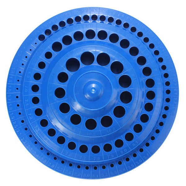 100 Holes Drill Bit Storage Case Multifunctional Plastic Round Shape Drill Bit Display Box Blue