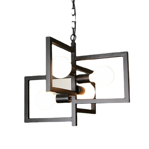 4 Heads Industrial Pendant Light Chandelier Ceiling Lamp for Kitchen Room Office AC110-250V