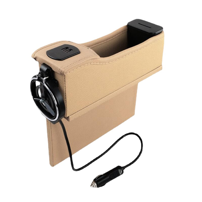 Car Seat Gap Storage Box Multifunctional Left/ Right USB Charging Leather