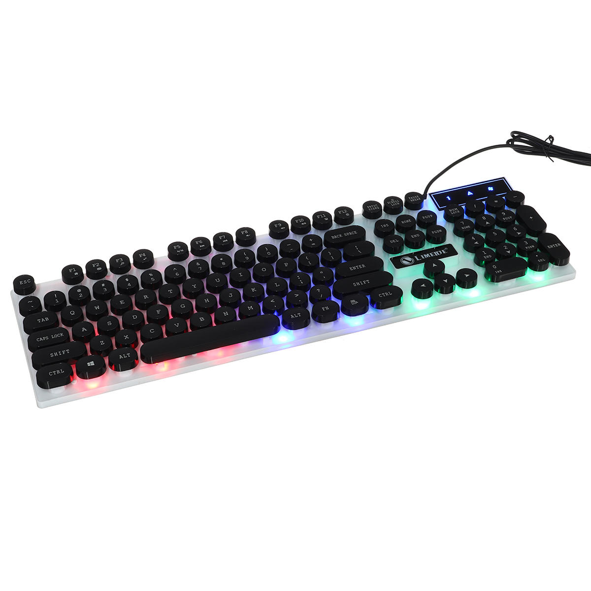 104 Keys Circular KeyCap Backlit Gaming Keyboard and Mouse Combo