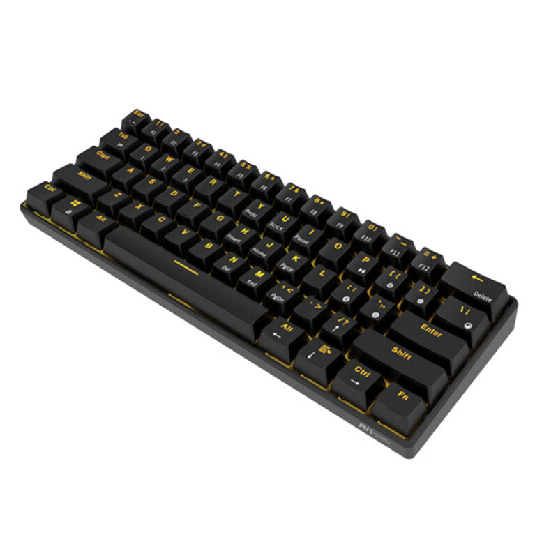 Mechanical Keyboard Bluetooth Wired Dual Mode 60% Golden / Ice Blue Backlit Gaming Keyboard