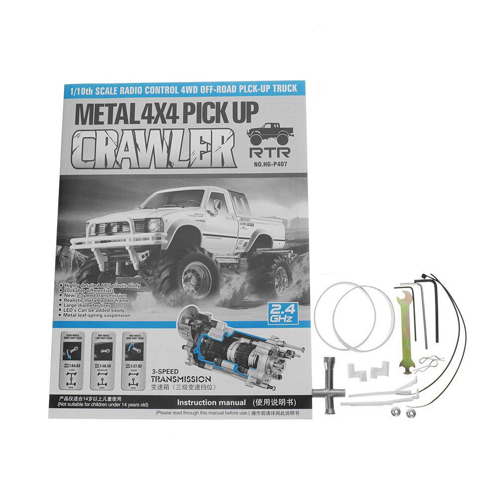 2.4G 4WD RC Car for TOYATO Metal 4X4 Pickup Truck Rock Crawler RTR Toy