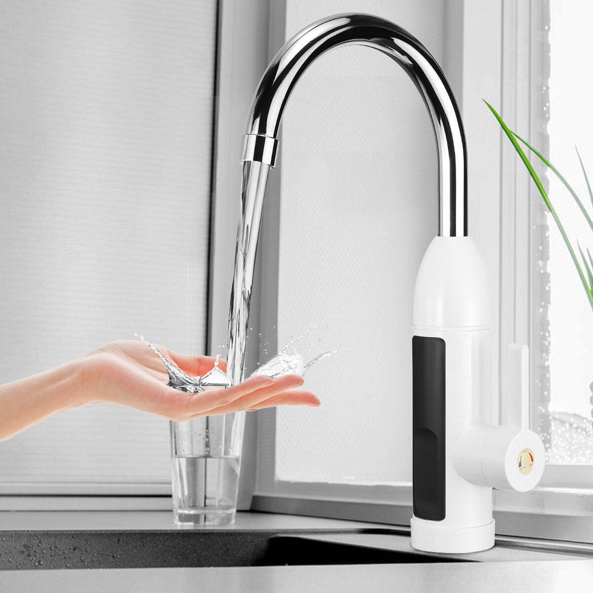 360 Electric Heater LED Faucet Tap Instant Hot Water Bathroom Kitchen Fast Heat