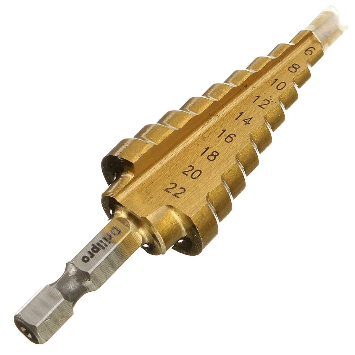 4-22MM Hex Titanium Step Cone Drill Bit Hole Cutter HSS 4241