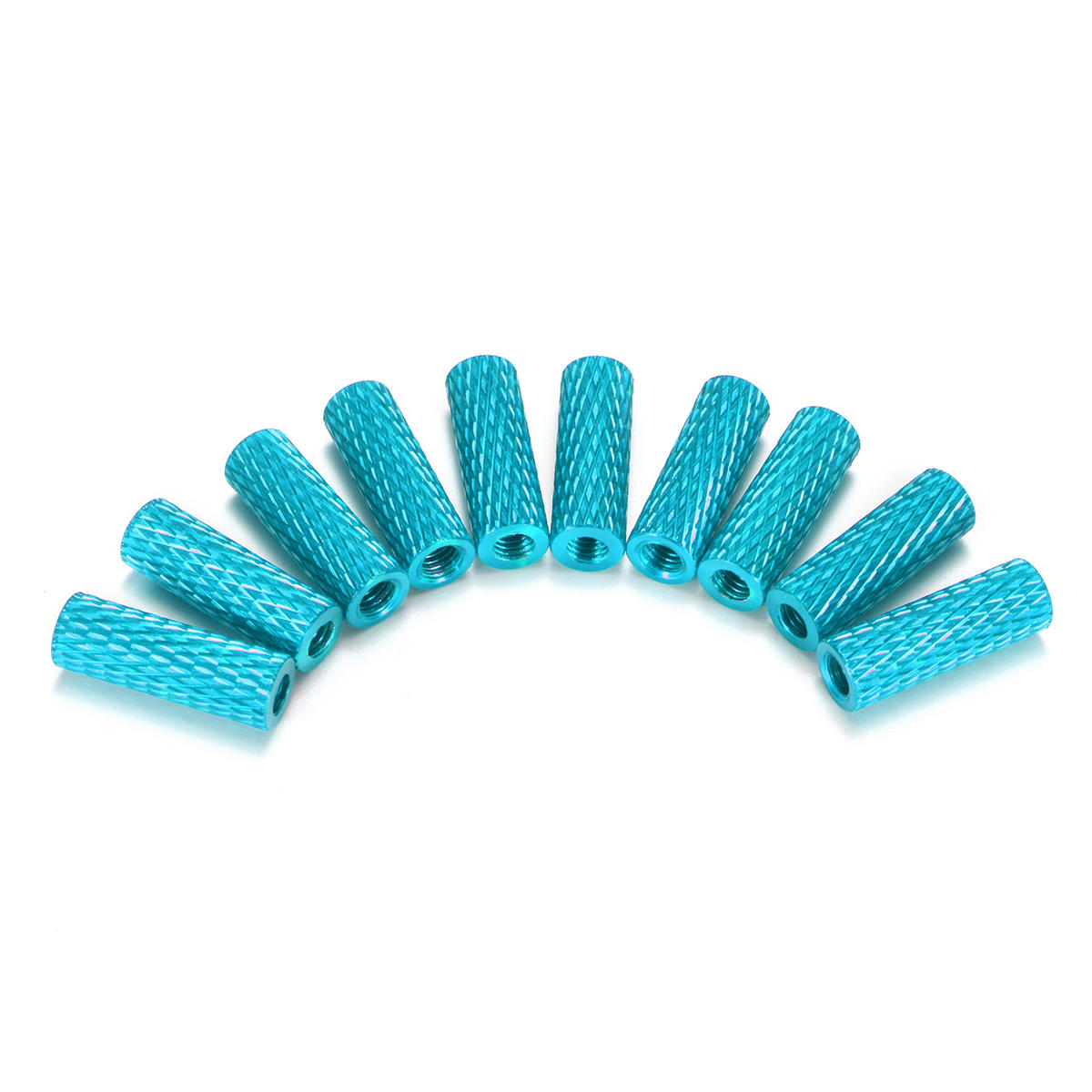 M3AS3 10Pcs M3 15mm Knurled Standoff Aluminum Alloy Anodized Spacer