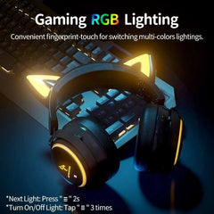 Gaming Headset USB 7.1 RGB Lights 3 Modes With 4 Covers Retractable Mic for Games/Video/Live