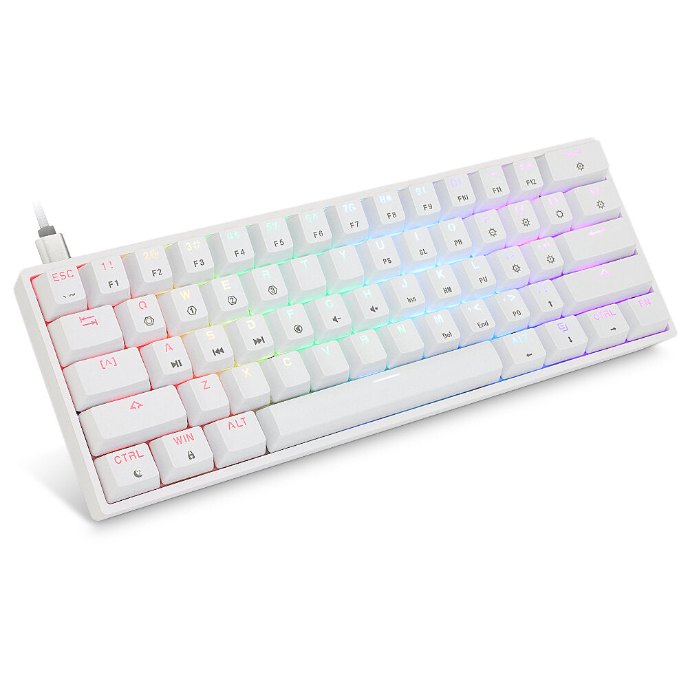 Mechanical Keyboard 61 Keys Hot Swappable Gateron Optical Switch RGB Type-C Wired Programmable 60% Layout Gaming Keyboard