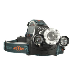 Super Bright LED Headlamp Zoomable Super Bright Flashlight 4 Mode Rechargeable for Outdoor Hiking Camping Electric Bike Scooter Motorcycle