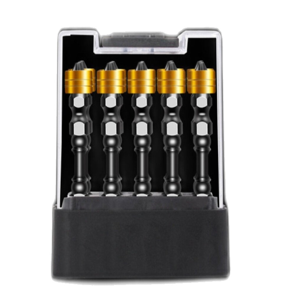 10Pcs S2 Alloy Steel Magnetic Cross Screwdriver Bit High Hardness Electric Strong Screwdriver Magnetic Ring Bit Set