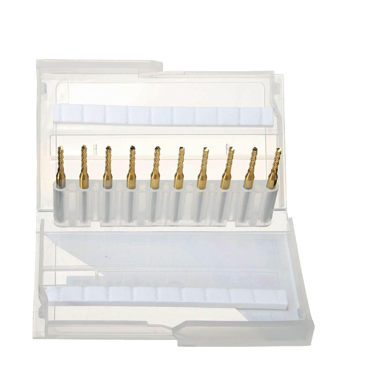 10pcs 1.8mm Titanium Coated Engraving Milling Cutter Carbide End Mill