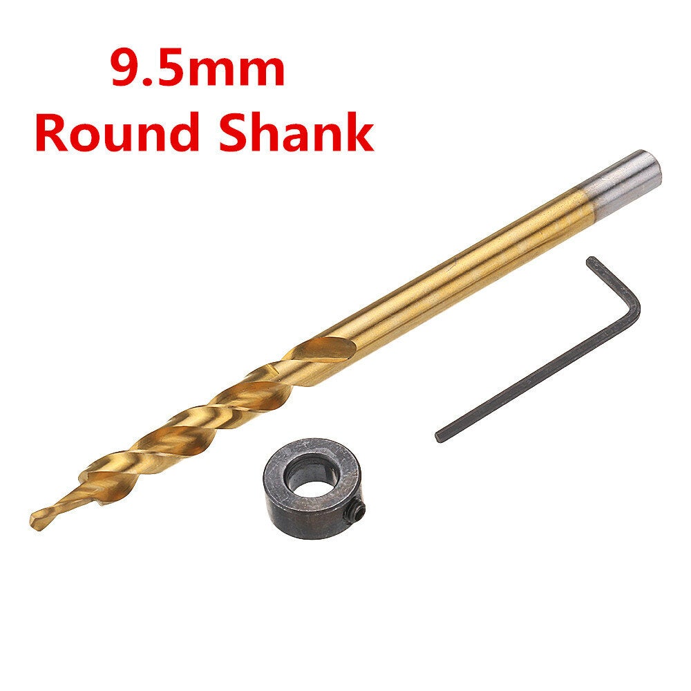 9.5mm Twist Step Drill Bit 3/8" Round/Hex Shank Drill for Pocket Hole Jig
