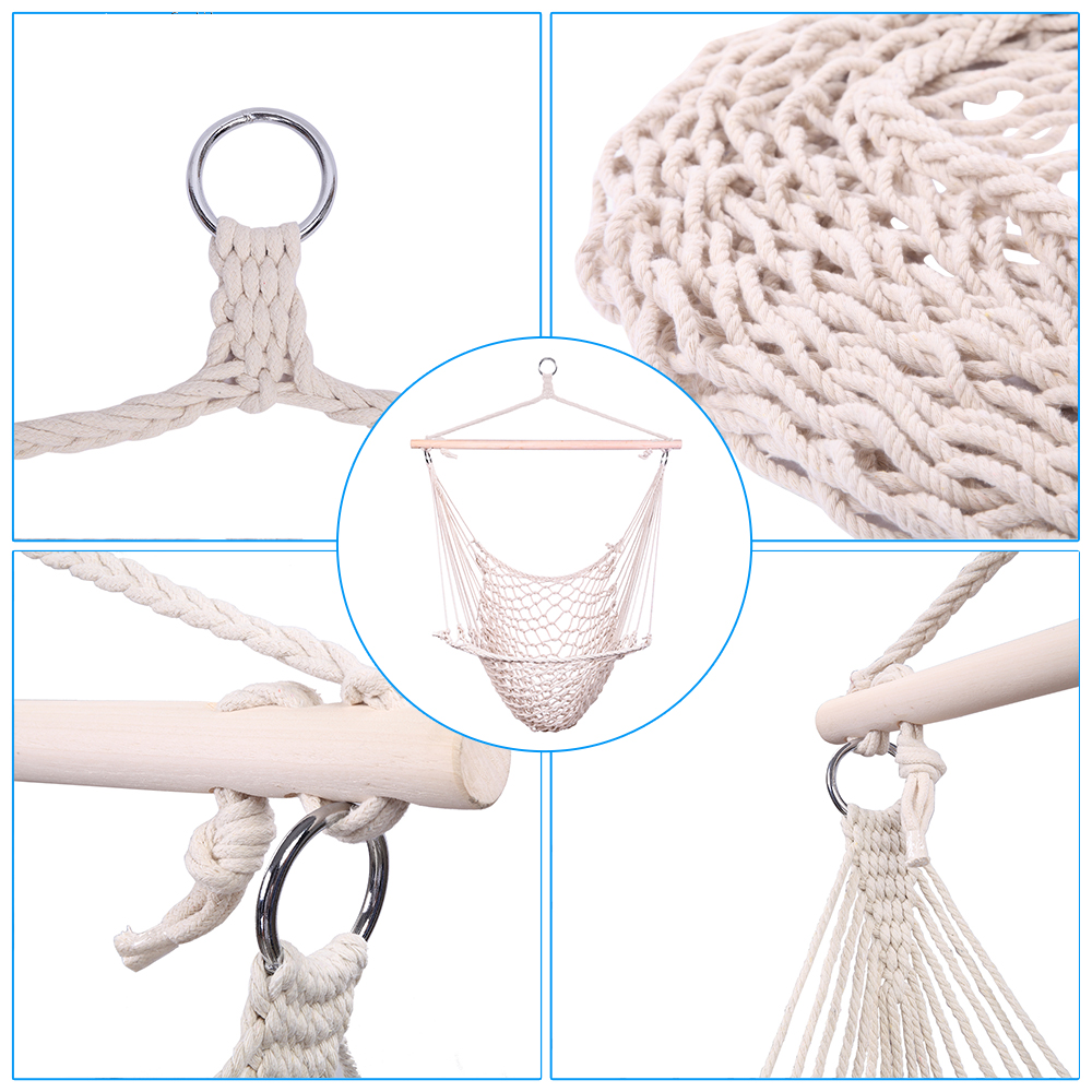 Cotton Hammock Bed Hanging Chair Beach Swing Chair Outdoor Home Garden Max Load 120kg