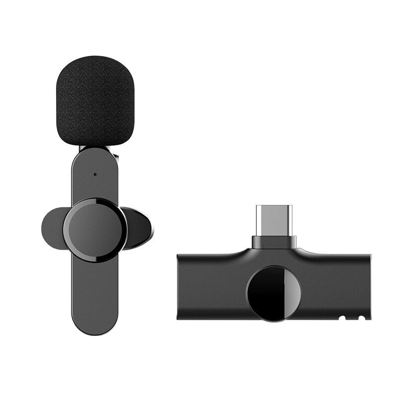 Mini Type-C Lightnings Plug Play Lapel Microphone Wireless Lavalier Mic for Live Stream Vloggers Interview Auto-syncs Clip-on