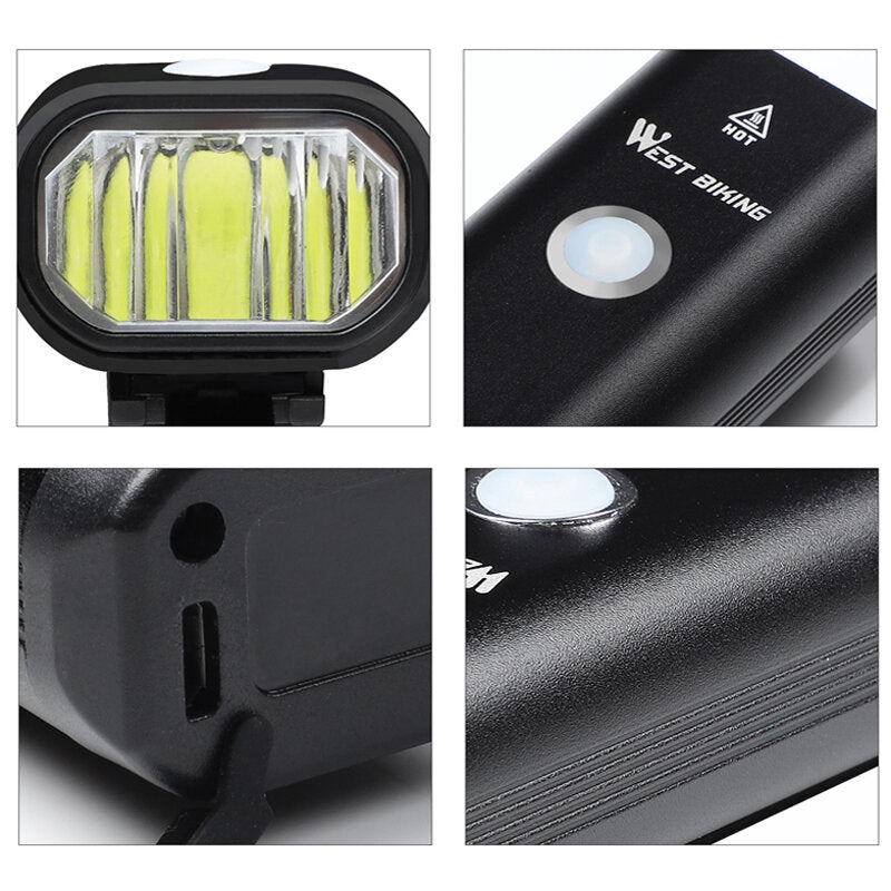 2200mAh 400Lm Bike Light Rainproof USB Rechargeable LED MTB Front Lamp Headlight Aluminum Alloy Ultralight Bike Flashlight