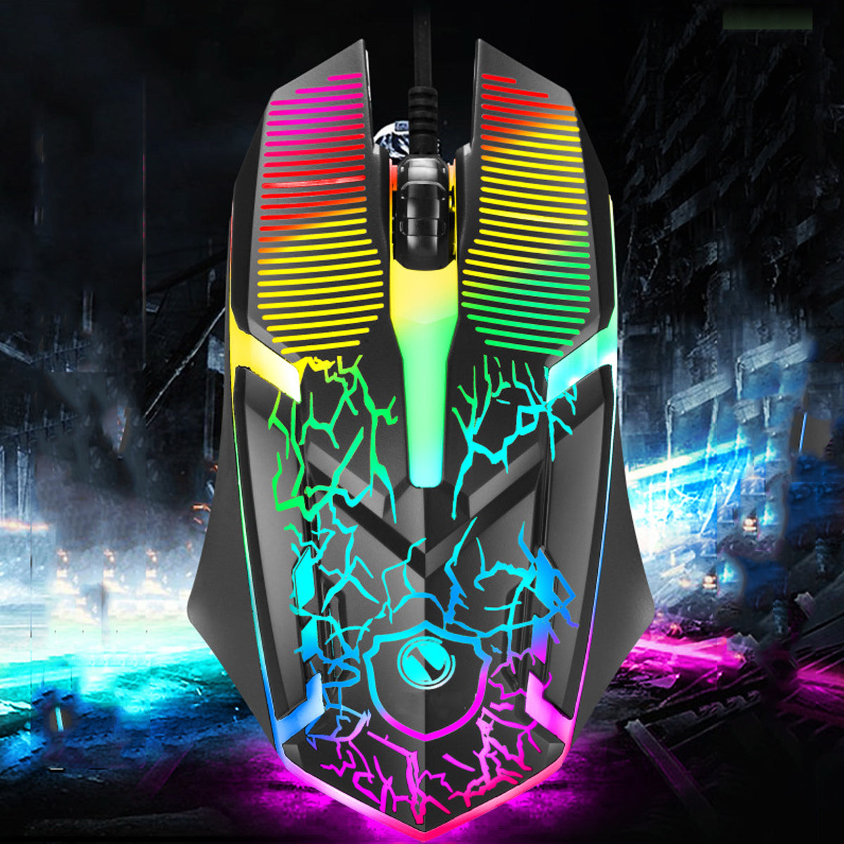 Wired Mechanical Keyboard & Mouse Set 104 Keys RGB Backlight Gaming Keyboard with Phone Holder 1600dpi Mouse