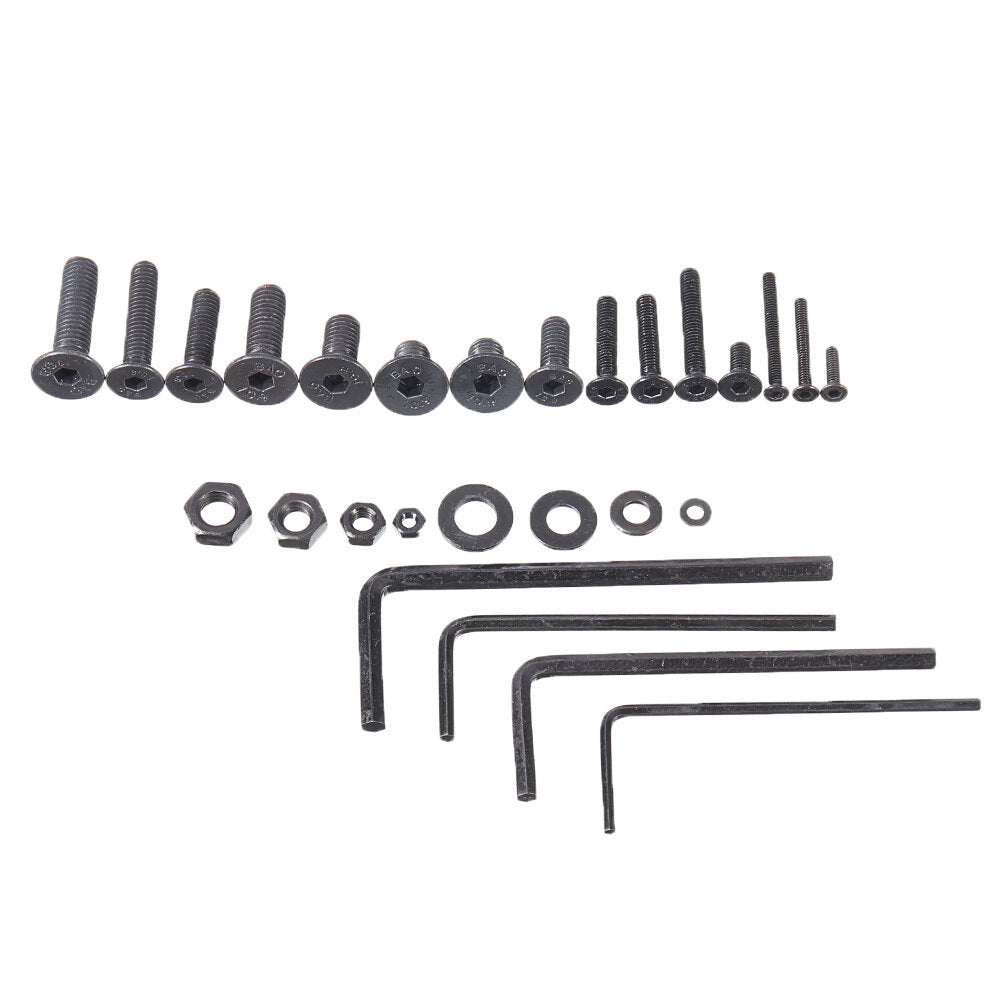 1220Pcs M2 M3 M4 M5 Carbon Steel Flat Head Countersunk Hex Socket Screw Hex Screw Nuts Assortment Kit