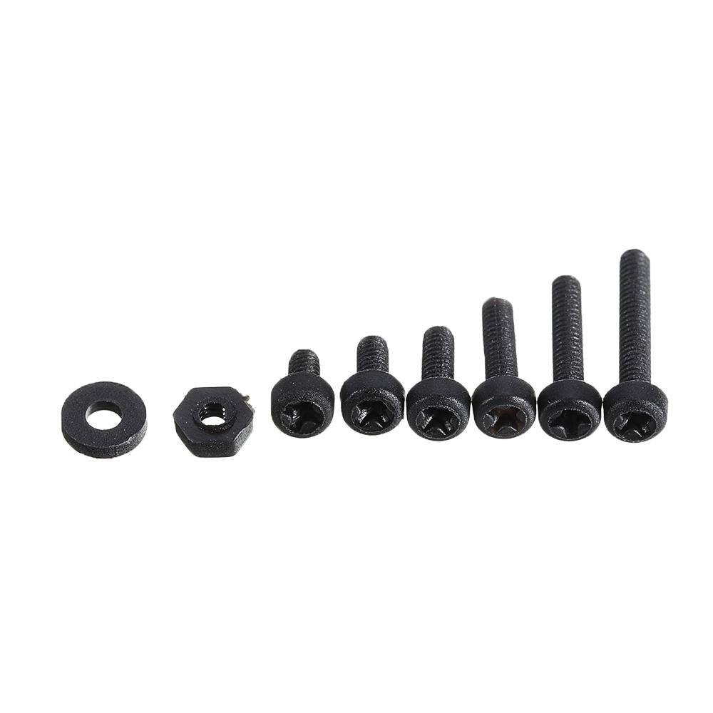 500Pcs M2 Nylon Screw Bolt Black Round Cross Screw Hex Nut Spacer Nylon PCB Assortment